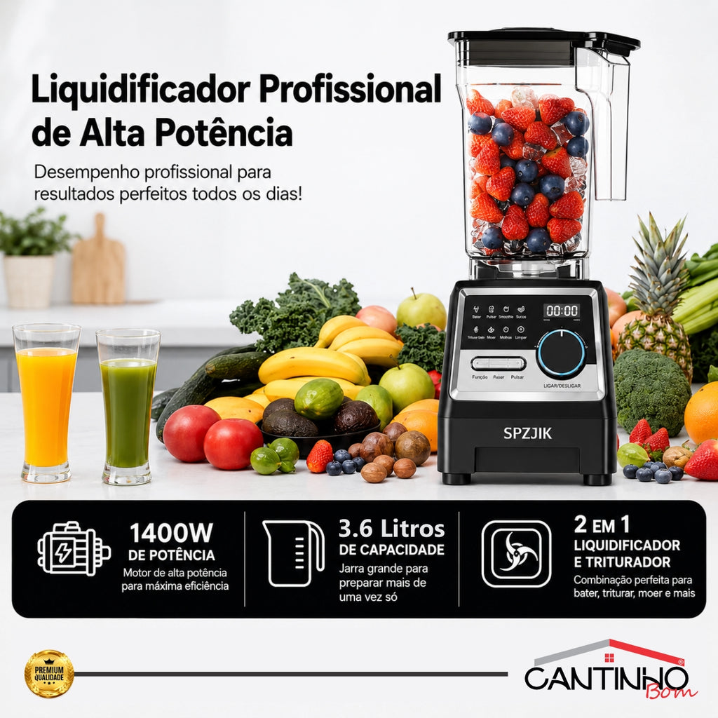 Liquidificador Multiuso MegaMix Com 2 Jarras de Vidro + BRINDE: Porta Tempero Giratório 20 Potes de Vidro  - LEVE 2 PAGUE 1